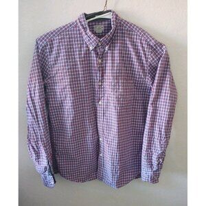 J Crew  Button Down Shirt   Mens Sz XL Red Blue Slim Fit Cotton Nice